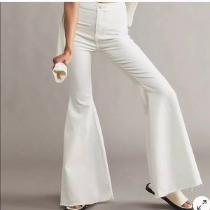 Free People White Flare Jeans